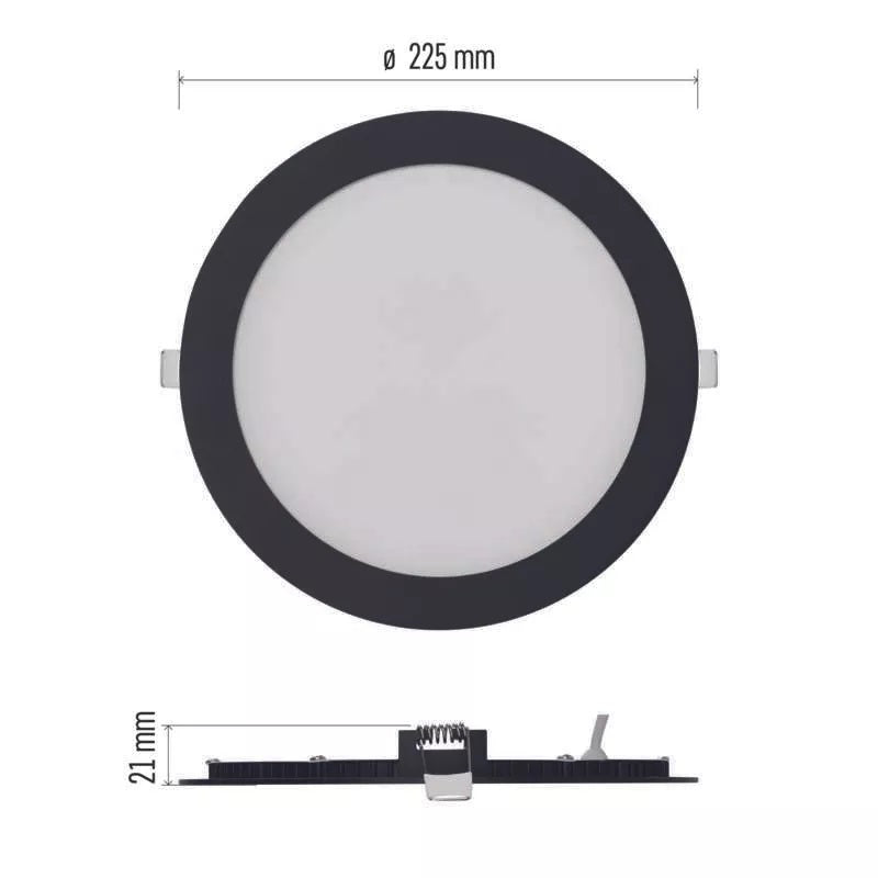 LED-paneeli NEXXO 18W 1600lm – Musta, Ø225mm, IP20, 3000/3500/4000K