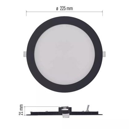 LED-paneeli NEXXO 18W 1600lm – Musta, Ø225mm, IP20, 3000/3500/4000K