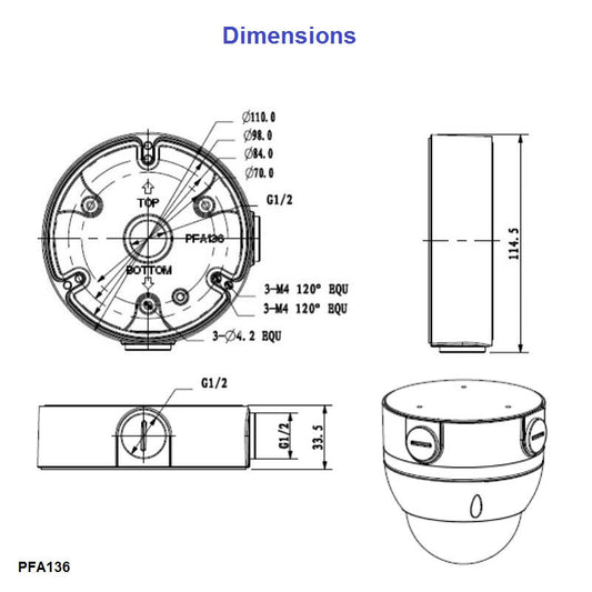Monteringsdosa - Dahua PFA136