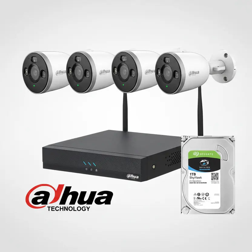 Dahua WiFi-kameravalvontapaketti – 4 × 3 MP kameraa ja 1 TB tallennin